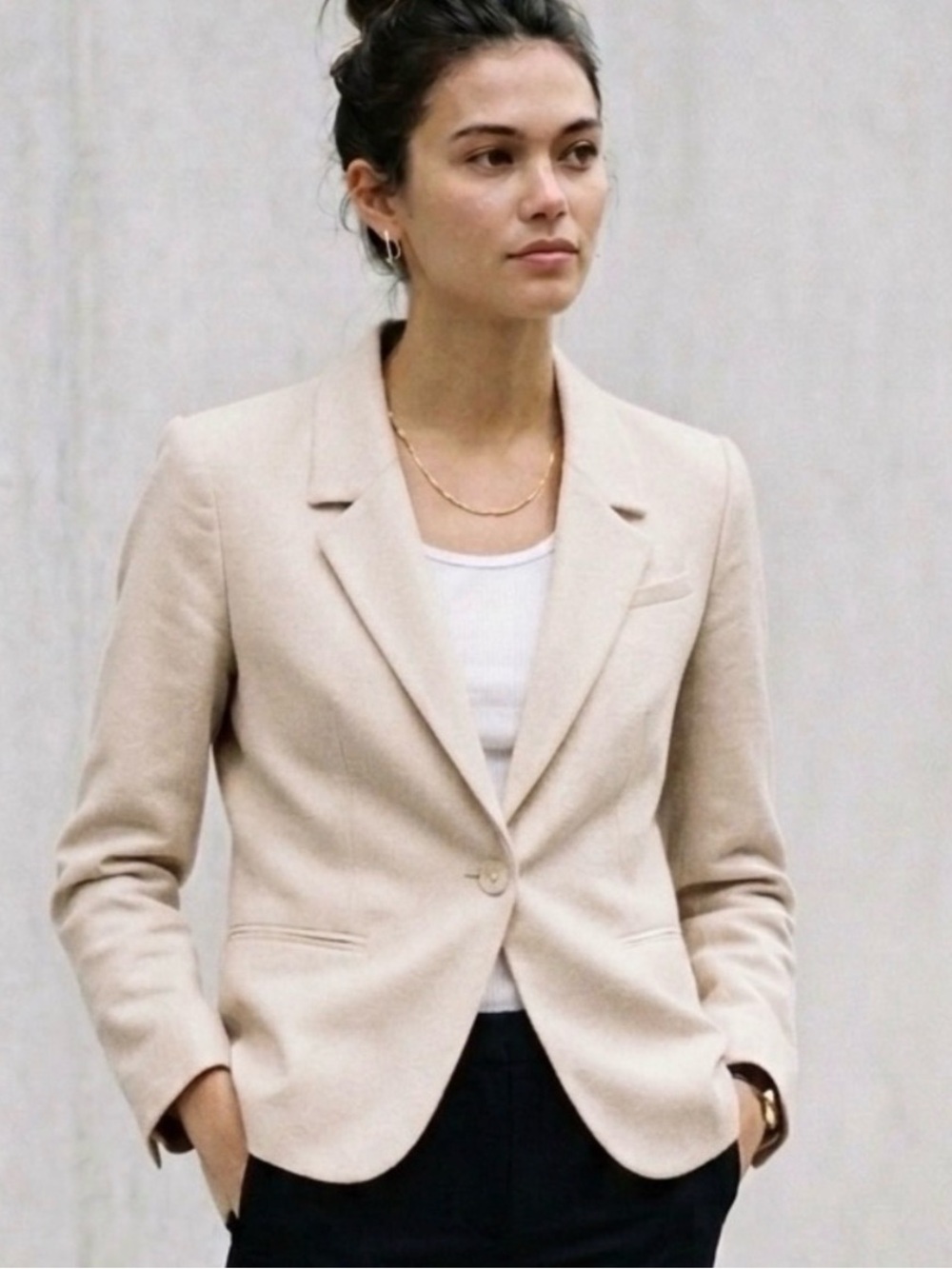Elizabeth and James Ivory Peak Lapel One Button Jacket Size 4 (est) Quiet Luxury